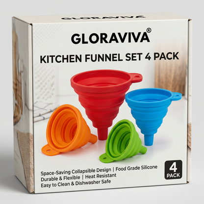 Gloraviva® Kitchen Funnel Set 4 Pack