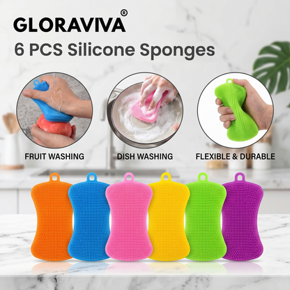 Gloraviva® 6 PCS Silicone Dish Sponges