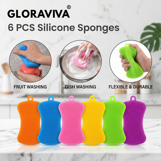 Gloraviva® 6 PCS Silicone Dish Sponges