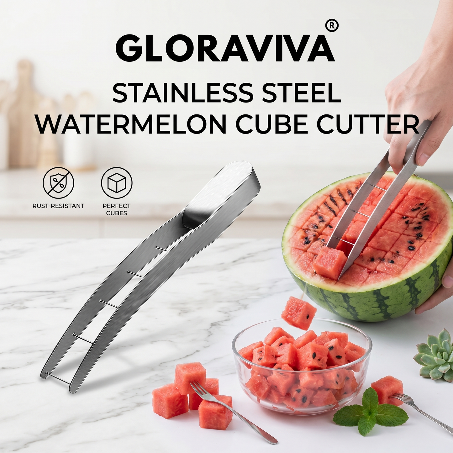 Gloraviva® Stainless Steel Watermelon Cube Cutter