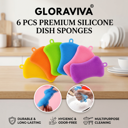 Gloraviva® 6 PCS Silicone Dish Sponges