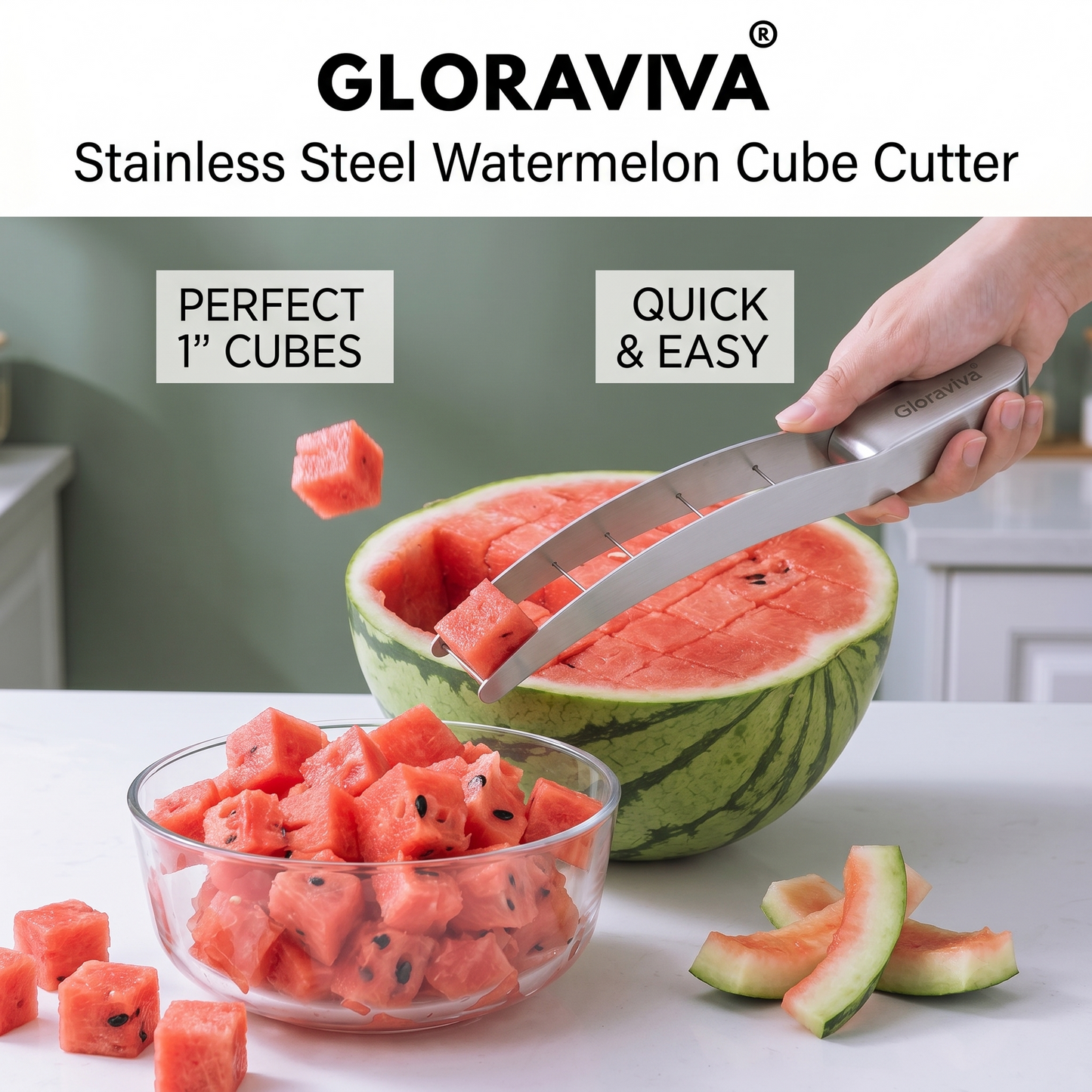Gloraviva® Stainless Steel Watermelon Cube Cutter