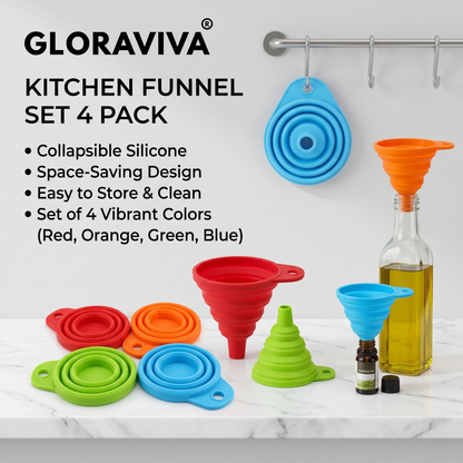 Gloraviva® Kitchen Funnel Set 4 Pack